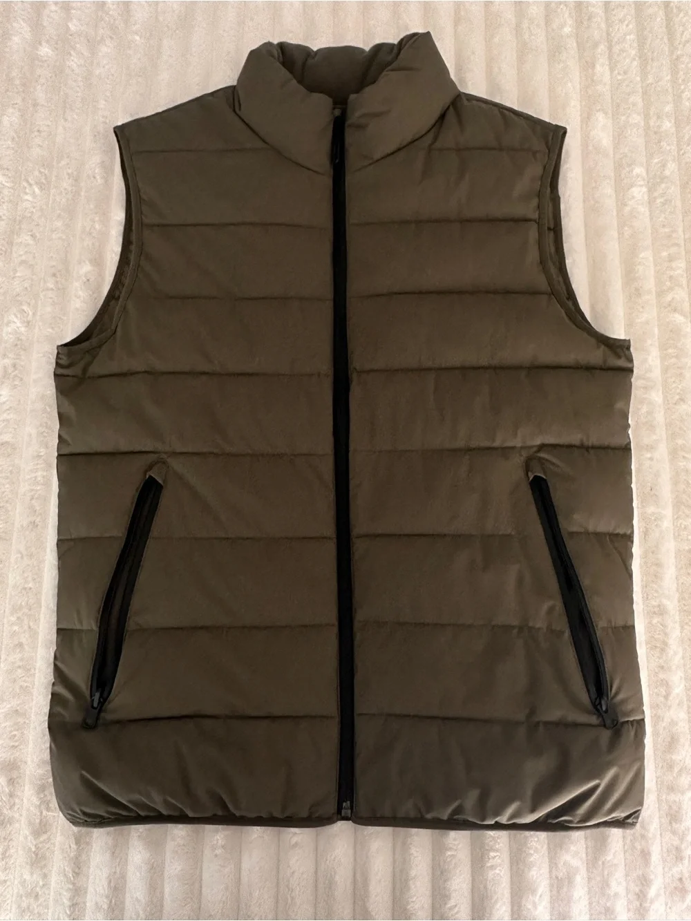 Abercrombie & Fitch Olive Green Quilted Puffer Vest